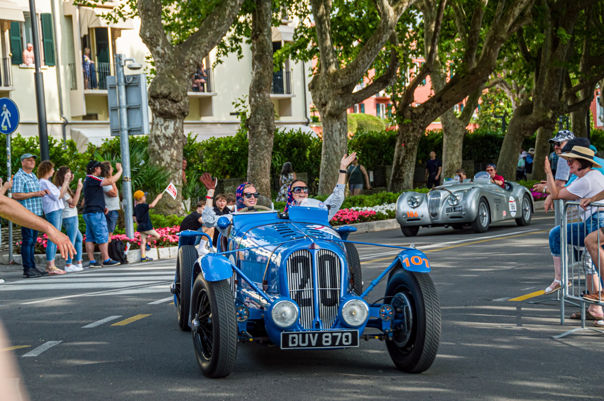 Delahaye 135S on the road during a classic rally